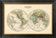 "Mappe Monde, Hypsometrique, 1892" Framed Canvas Giclee by J. Migeon, 26"x18"