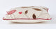Floral silk accent pillow cover, embroidered silk cover in cream and red , 20x20