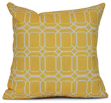 O the Fun, Geometric Print Pillow, Yellow, 18"x18"