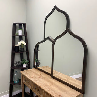 Verdon Framed Mantel Mirror, Teardrop Cathedral, 38.4"x27.4", Rubbed Bronze