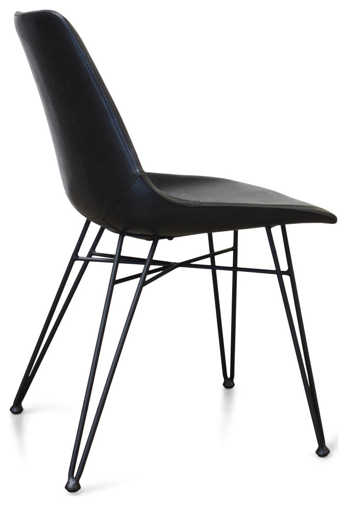 Oda Dining Chair, Charcoal Black, Set of 2