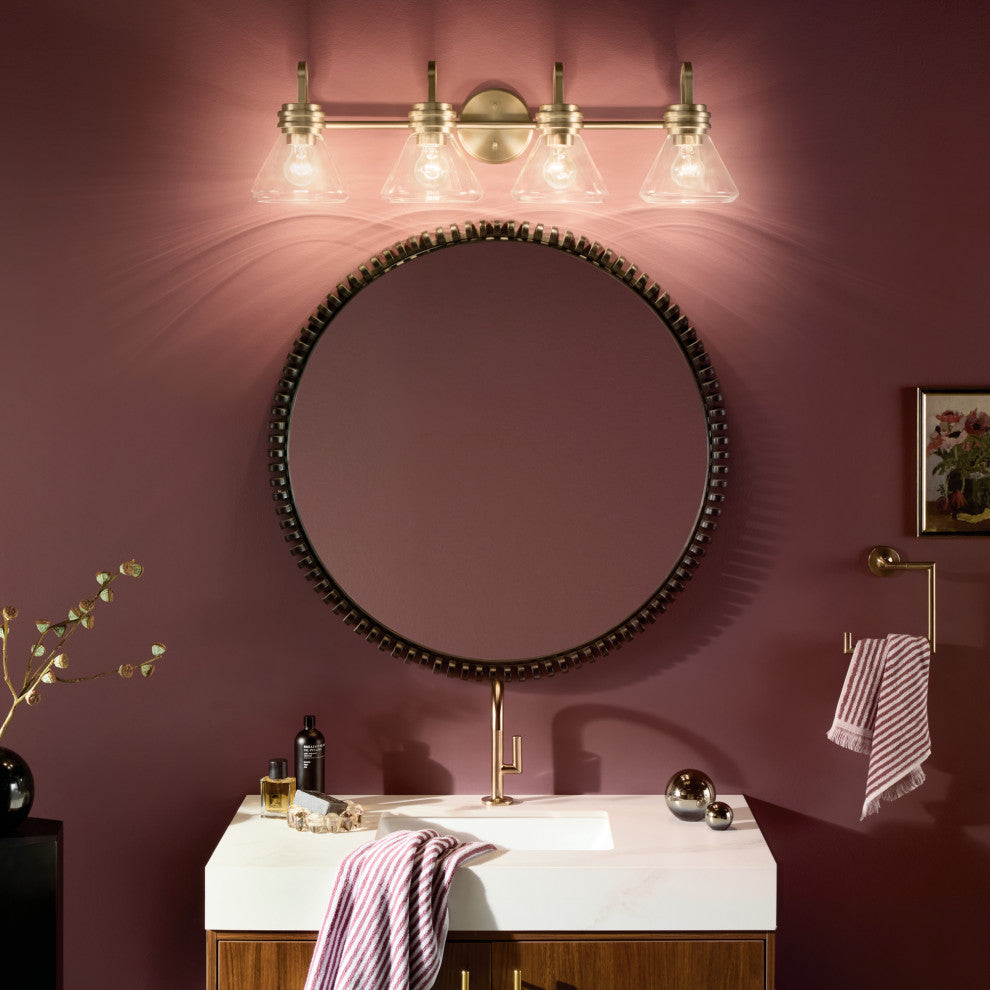 34" 4-Light Vanity Light With Clear Glass