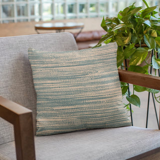 Plutus Blue Shower Stripe Luxury Throw Pillow, 22"x22"