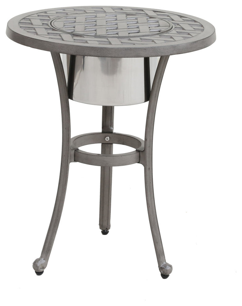 Stinson 21-" Round Table With Ice Bucket, Heritage Grey