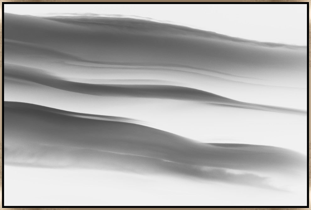 54x36 Lenticular Clouds XIII, Framed Artwork, Silver