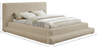 Dane Teddy Fabric Full Bed, Beige, King
