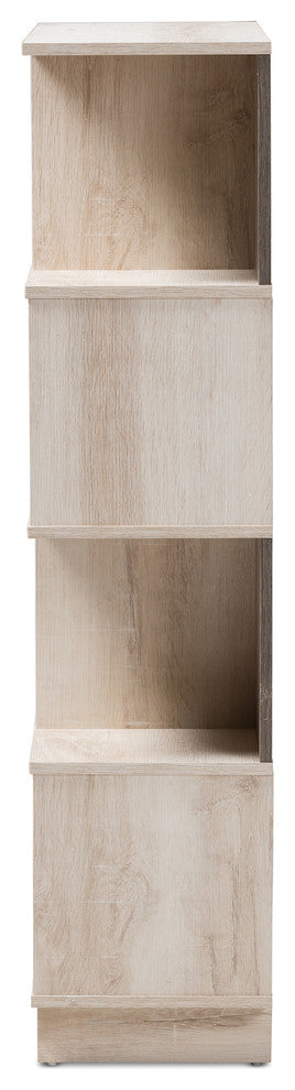 Teagan Modern and Contemporary Oak Finished Display Bookcase