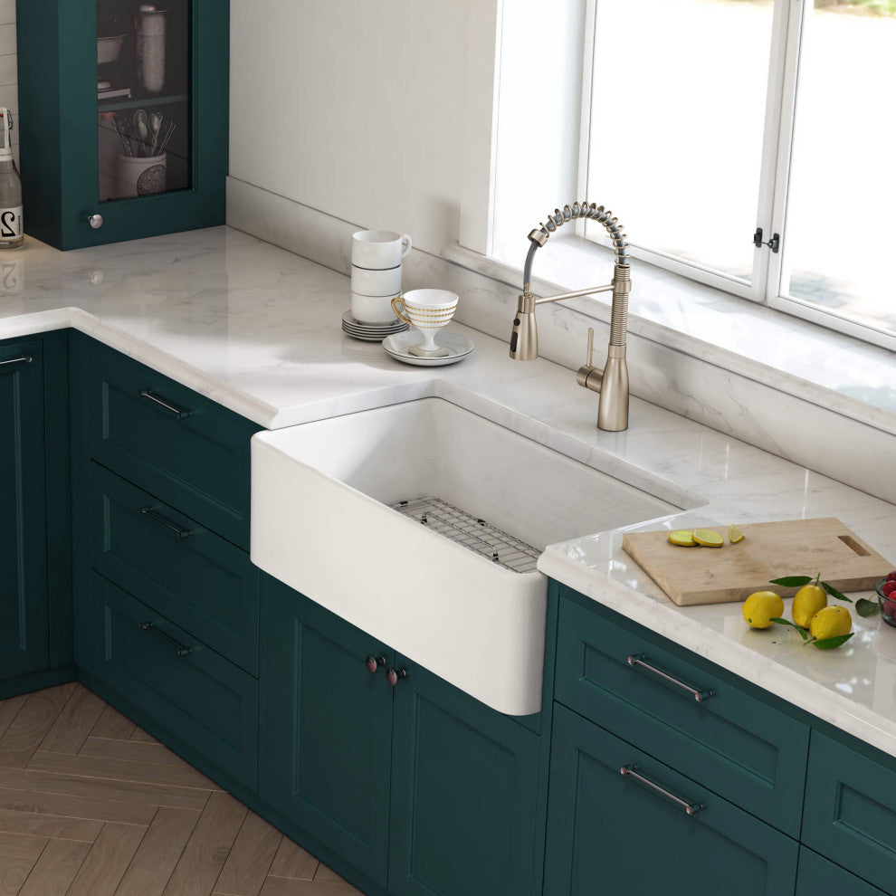 Farmhouse 33" Fireclay White Kitchen Sink Single Bowl