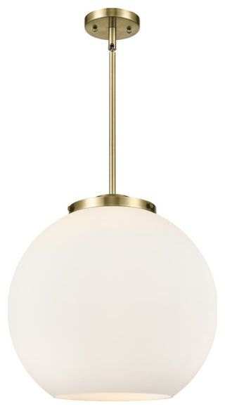 Athens Pendant, Antique Brass, Matte White, Matte White