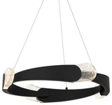 Quoizel PCSAF2824 Saffron 24"W LED Abstract Ring Chandelier - Matte Black