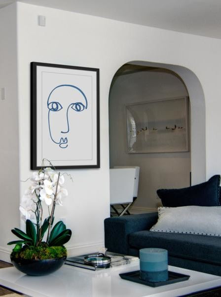 "Blue Sketch" Framed Painting Print, 30"x45"