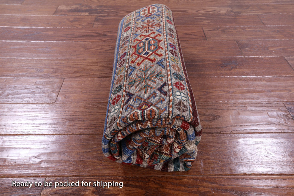 Khorjin Super Kazak Hand-Knotted Wool Rug 4' 0" X 5' 10" Q9773