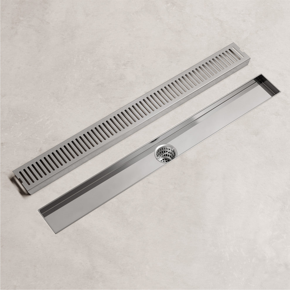VIGO Elan Linear Shower Drain, Chrome, 24"