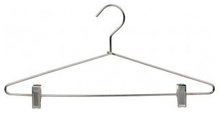 Metal Combo Hanger, Chrome Finish, Box of 25