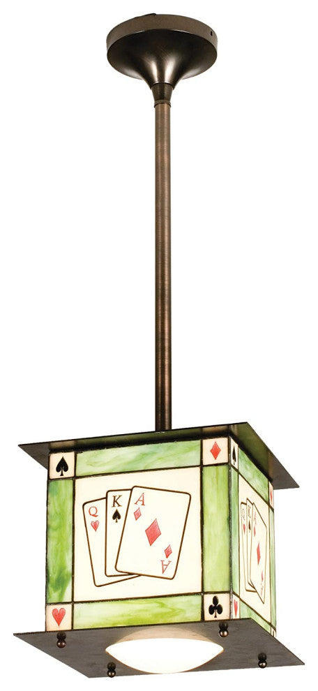 Meyda Lighting 15544 10" Square Texas Hold'em Mini Pendant