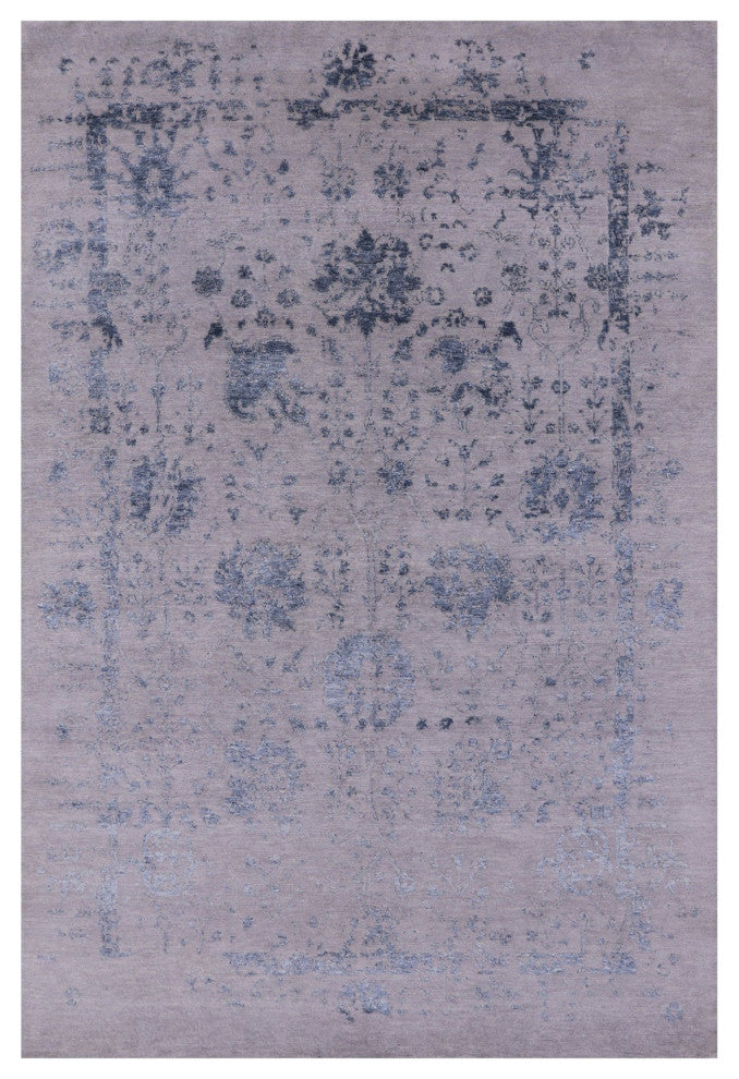 6' 1" X 9' 1" Persian Wool and Silk Hand Knotted Rug Q6281