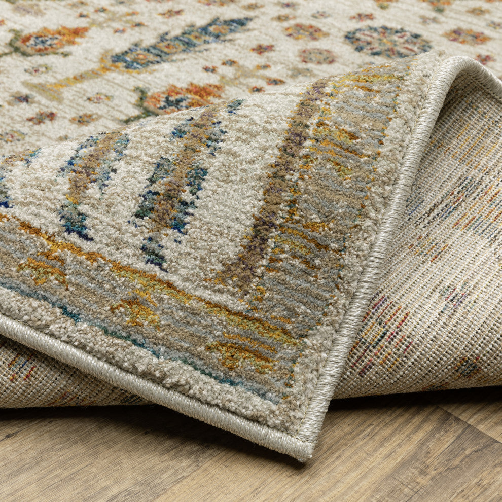 Adeline Ancient Traditions Ivory/Gold Area Rug 7'10" x 10'10"