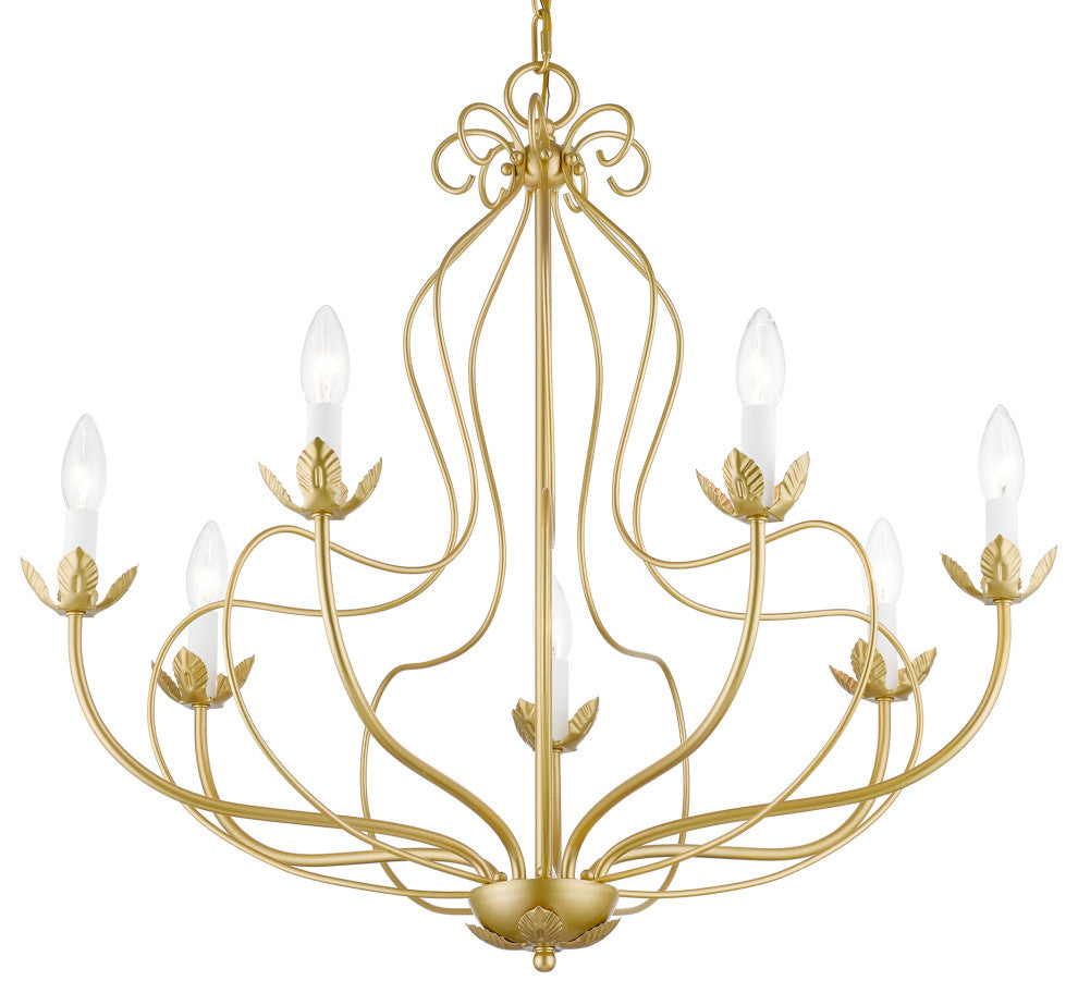 Livex Lighting 7 Light Soft Gold Chandelier