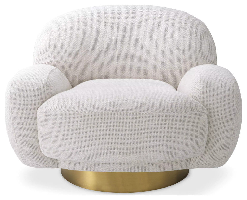 Off-White Upholstered Swivel Chair | Eichholtz Udine