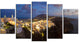 "Thira Santorini Greece Panorama" Landscape Print Wall Art, 5 Panels, 60"x32"