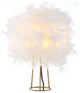 Stork 16" Feather Metal Led Table Lamp, White and Gold
