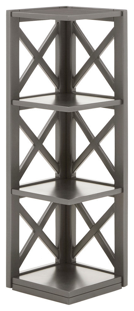 Jameson X-Frame 3-Shelf Bookcase, Grey