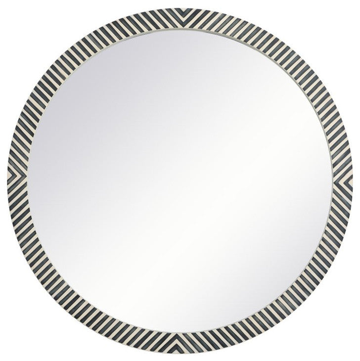 Otto Round Mirror, 48", Chevron
