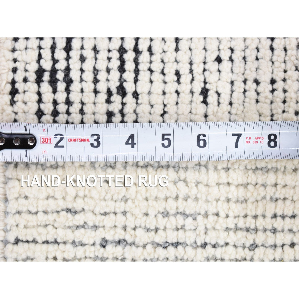 Ivory Hand Knotted 100% Wool One Lot Pair of Modern Table Top Rugs, 1'1"x1'1"