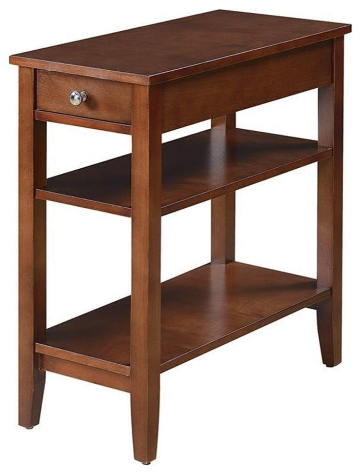 Convenience Concepts End Table Nightstand Bedside Rectangle in Wood - Mahogany