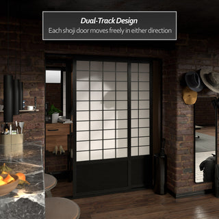 7' Tall Zen Shoji Sliding Door Kit, Black