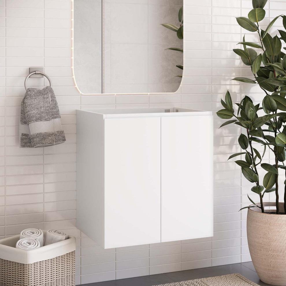 Vitality 24" Wall-Mount Bathroom Vanity, White