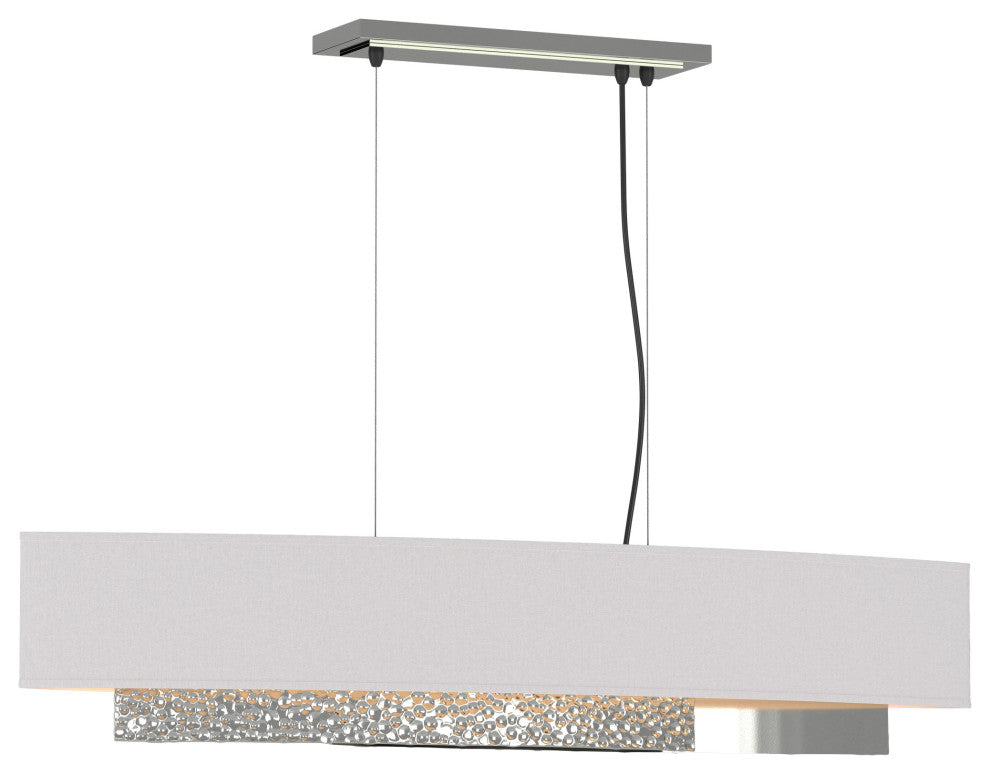 Oceanus Pendant, Sterling Finish, Flax Shade, Standard Overall Height