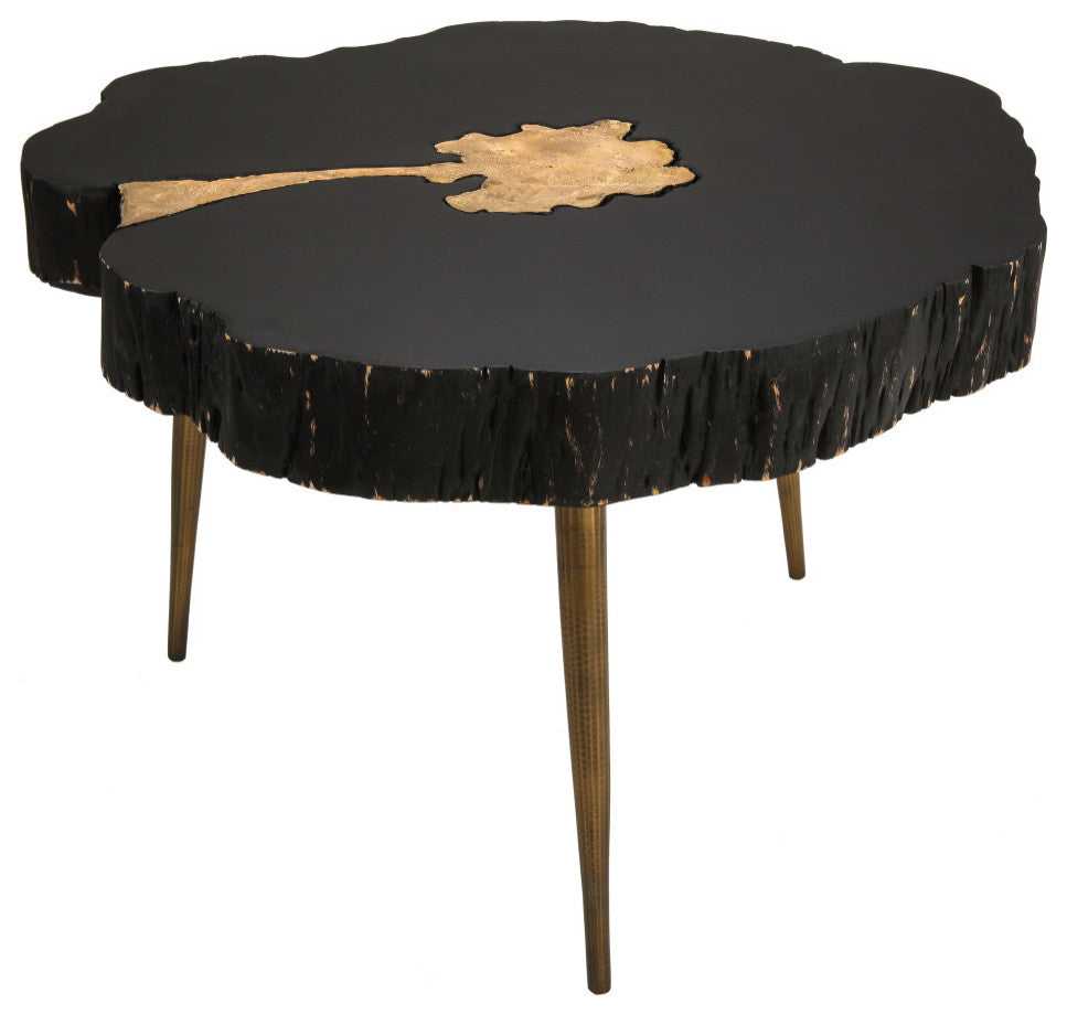 Timber Black and Brass Coffee Table - Black