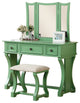 Vanity Set With Stool, Apple Green
