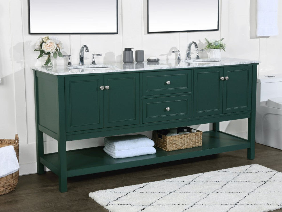 Home Living 72" Double Bathroom Vanity, Green