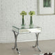 Yuri End Table, Mirrored Top and Chrome