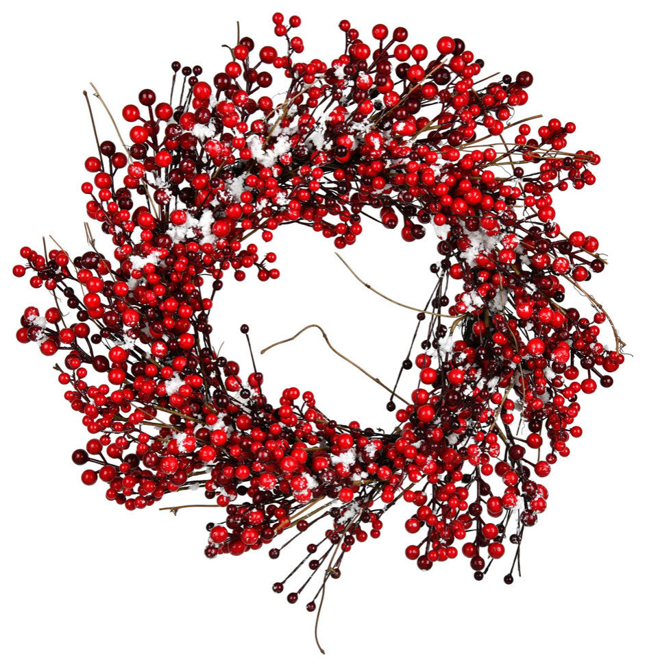 Vickerman FY190224 24" Red Snow Berry Wreath