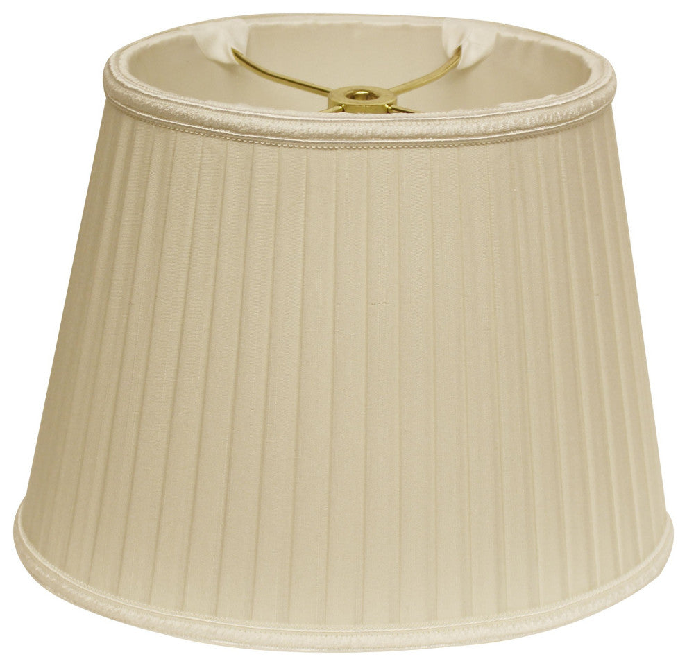 12" Ivory Oval Side Pleat Paperback Shantung Lampshade