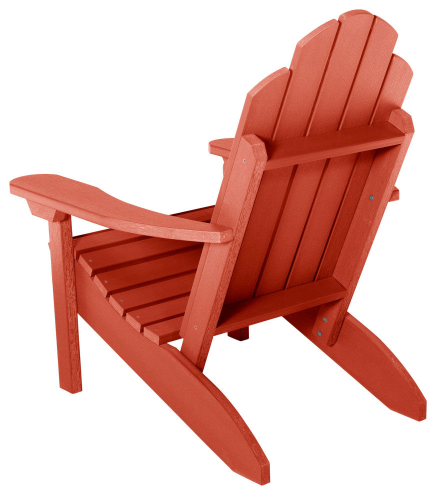 Seneca Adirondack Chair, Weathered Acorn, Rustic Red