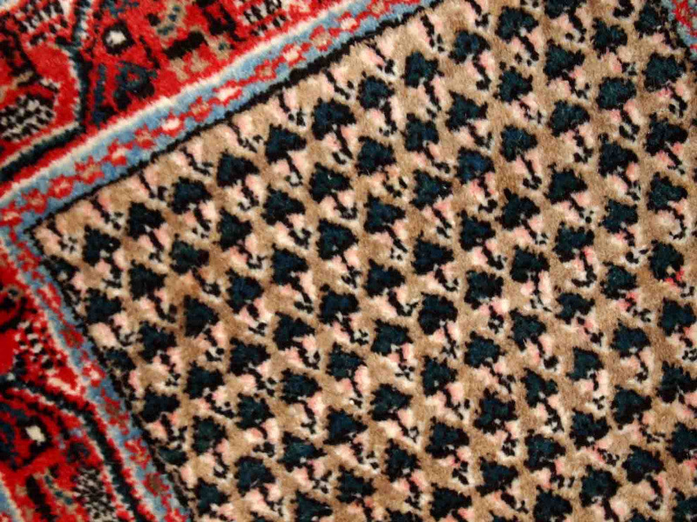 Handmade Vintage Indian Seraband Rug, 2.1'x4.1', 65cmx125cm 1970s