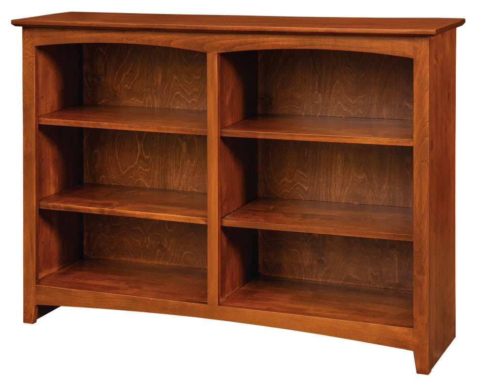 Solid Wood Six Shelf Bookcase, Warm Cherry