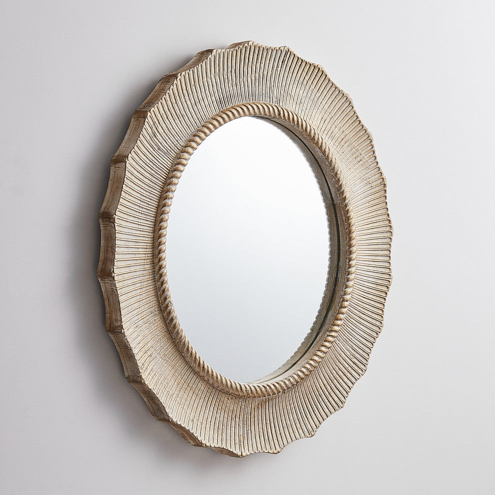 30 in. W x 30 in. H Round Farmhouse Framed Wall Bathroom Vanity Mirror
