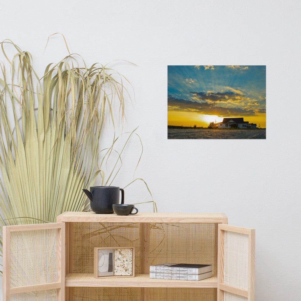 Sunset at Bowers Landscape Photo, Coastal Unframed Wall Art Print, 18" X 24"