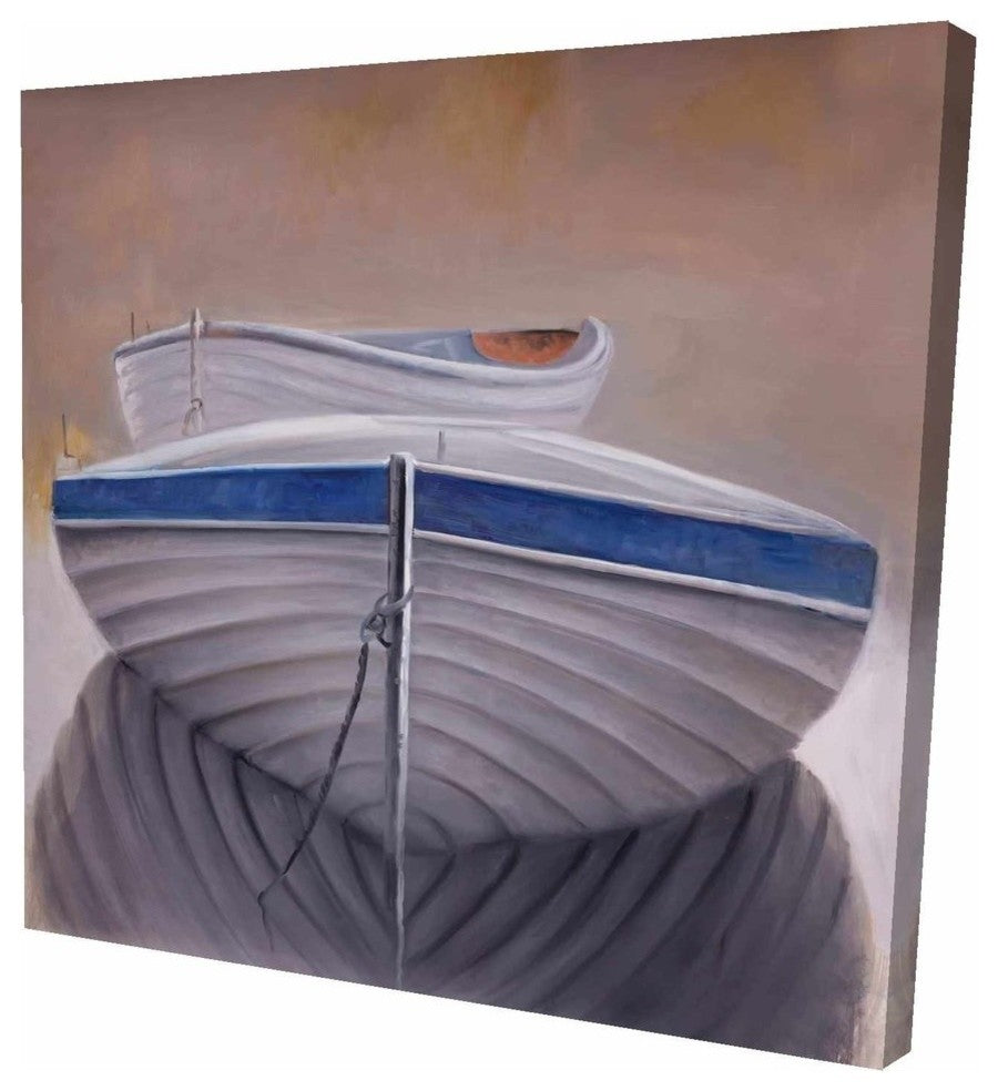Two Canoe Boats, Fine Art Gallery Wrapped Canvas, 24"x24"