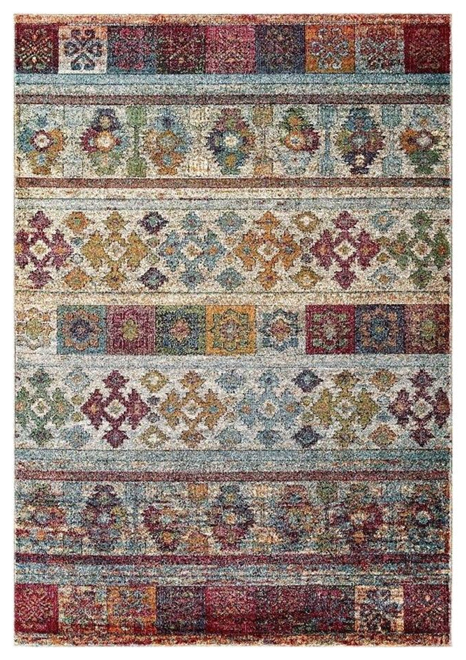 Tribute Nala Distressed Vintage Floral Lattice 8x10 Area Rug