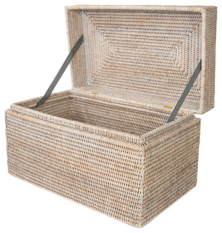 Artifacts Rattan™ Rectangular Hinged Chest/Trunk, White Wash, Small