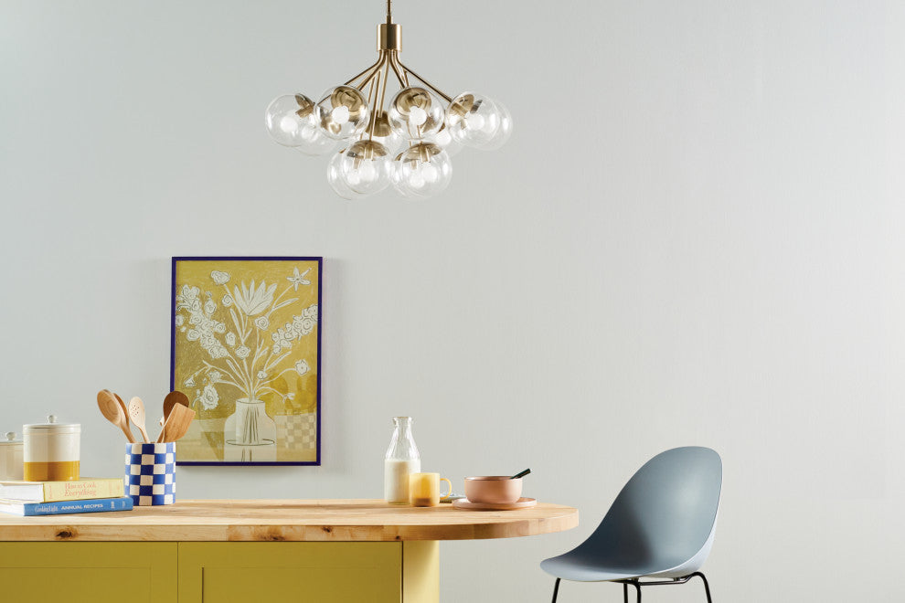 Silvarious Convertible Chandelier, Champagne Bronze Clear, 12 Light Clear