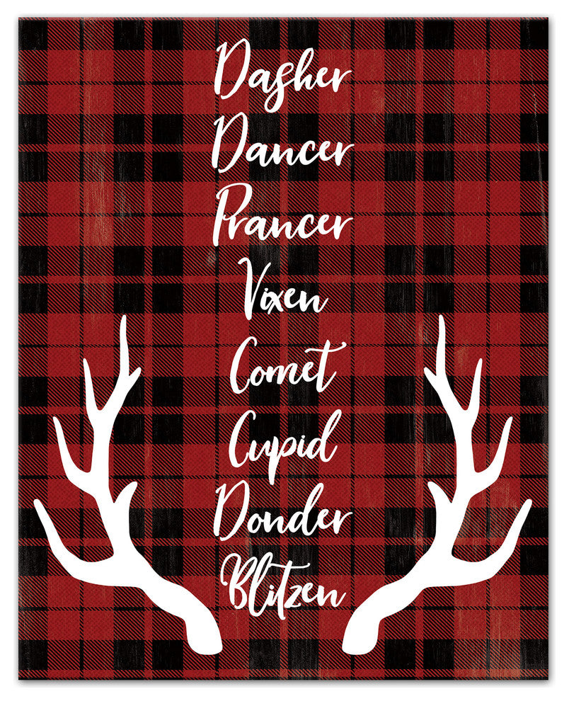 Reindeer Role Call Canvas Wall Art, 16"x20"