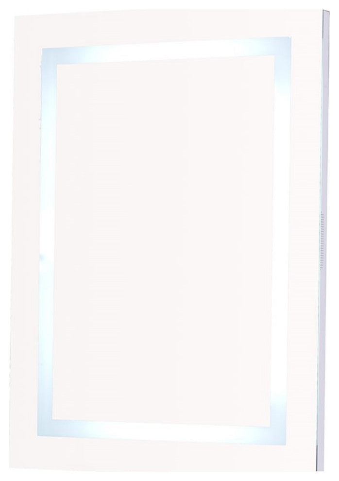 24" Rectangular Led Bordered Illuminated Mirror With Bluetooth Speakers