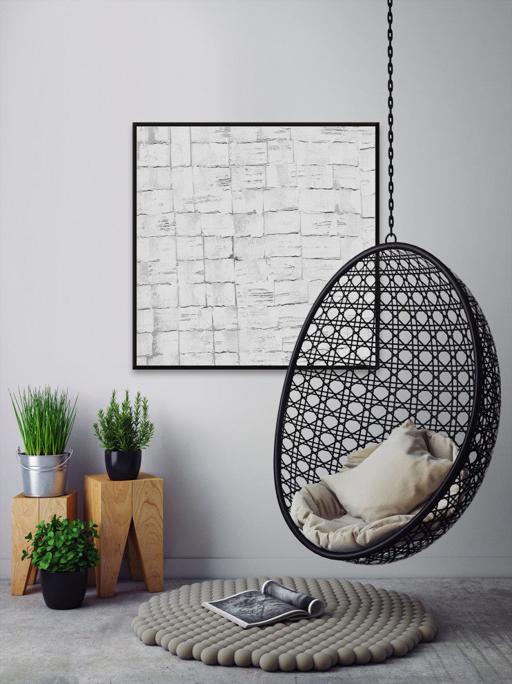 "Mirrored Movement" Floater Framed Painting Print on Canvas, 20x20